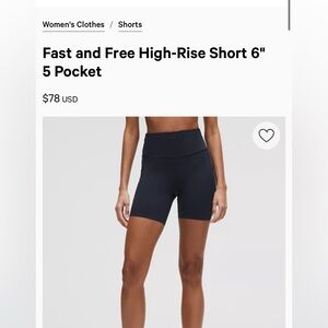Fast and Free High-Rise Shorts - Navy - Size 8